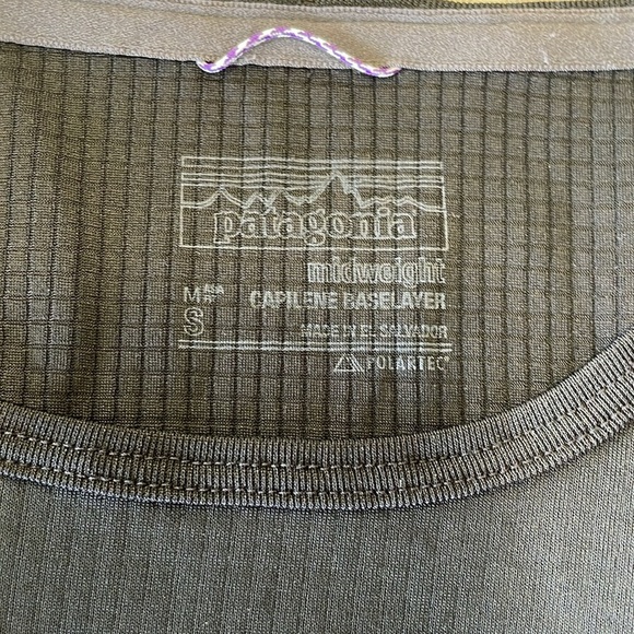 Patagonia Capilene Midweight Base Layer Long Sleeve Shirt Black Small - Picture 2 of 4